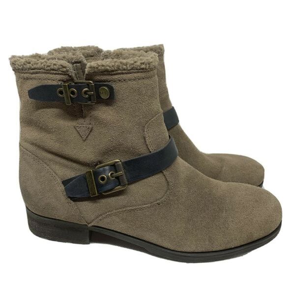 Mark Fisher Brown Suede Leather Fur Lined Boots - Picture 1 of 11
